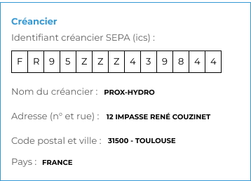 SEPA Paiement sécurisé ProxHydro